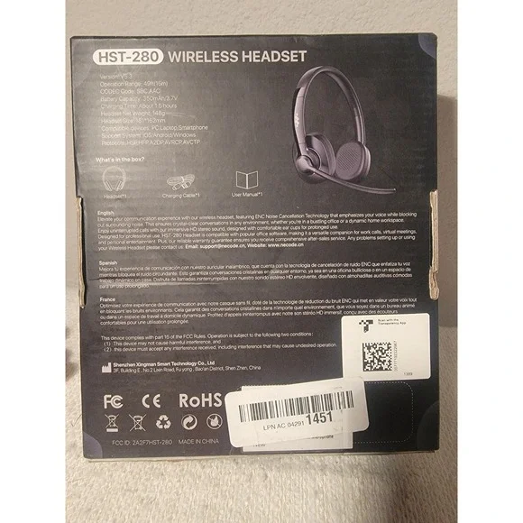 Necode HST - 280 Wireless Bluetooth Headset with noise cancelling Microphone NOB